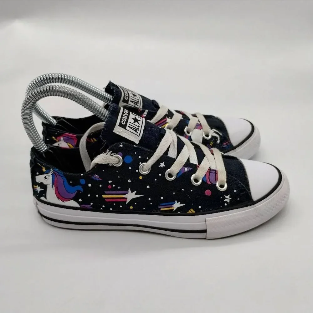 Converse Chuck Taylor All Star Low Unicorn Sneakers Juniors Size 2 Black Rainbow
